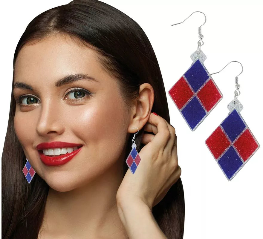 Translation missing: pt-PT.Pendientes de Rombos azules y rojo
