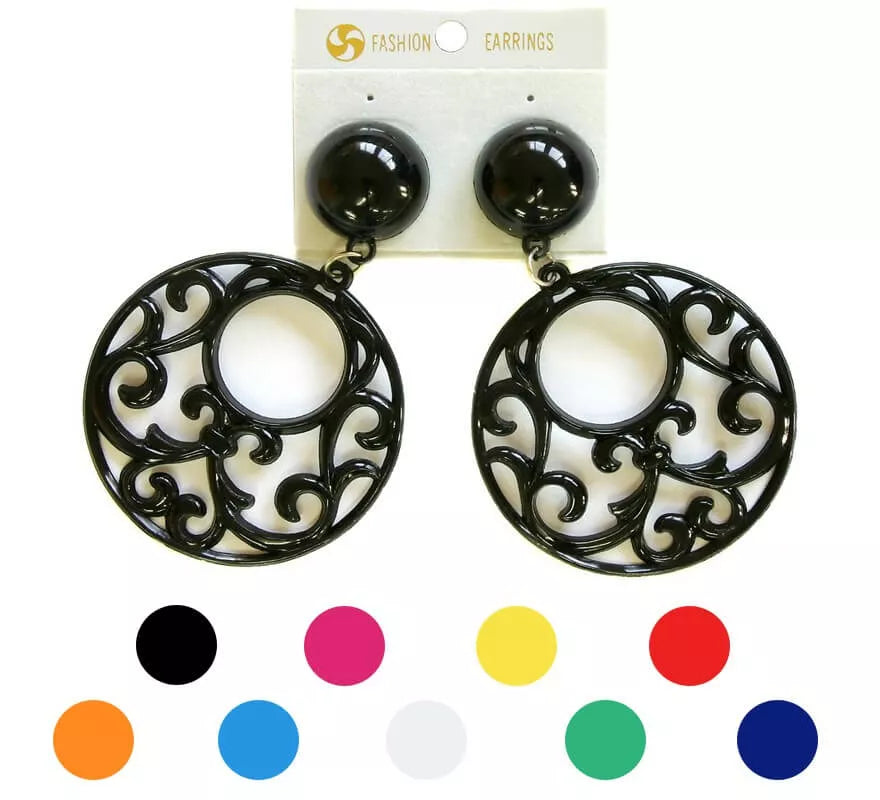 Translation missing: pt-PT.Pendientes Flamenca Circulares con adornos en varios colores