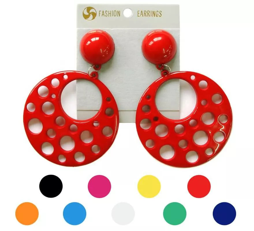 Translation missing: pt-PT.Pendientes Flamenca Circulares con agujeros de 10 cm en varios colores