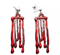 Brincos de Halloween pingando sangue
