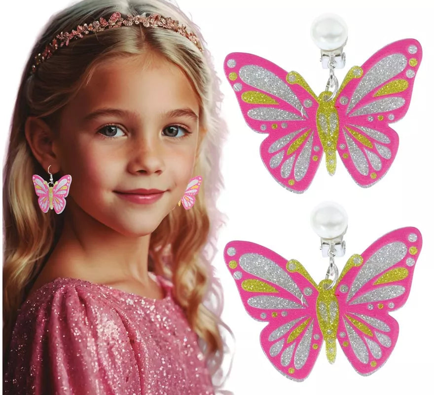 Translation missing: pt-PT.Pendientes Mariposa rosas