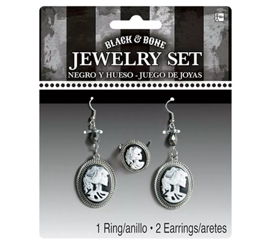 Translation missing: pt-PT.Pendientes y anillo gótico calavera