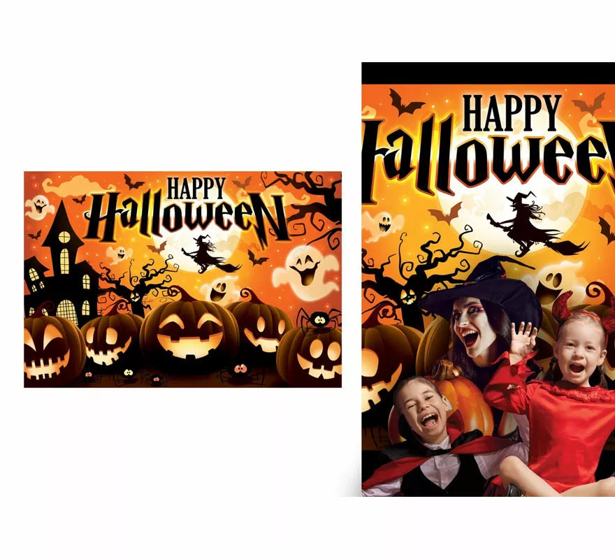 Translation missing: pt-PT.Photocall Party Happy Halloween de tela de 220x150 cm