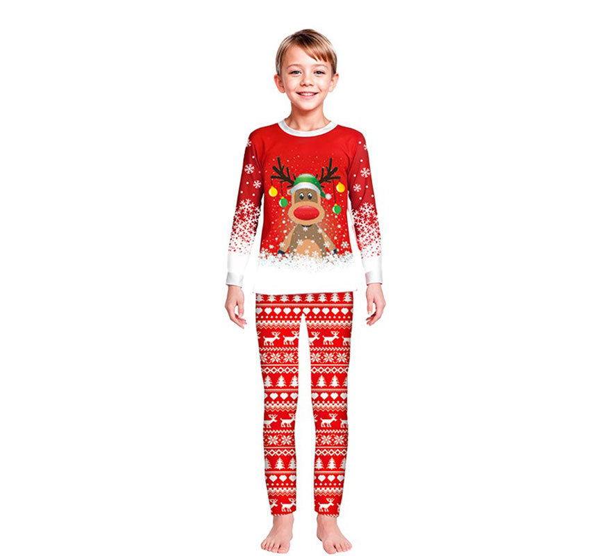 Translation missing: pt-PT.Pijama Navideño de Reno para niños