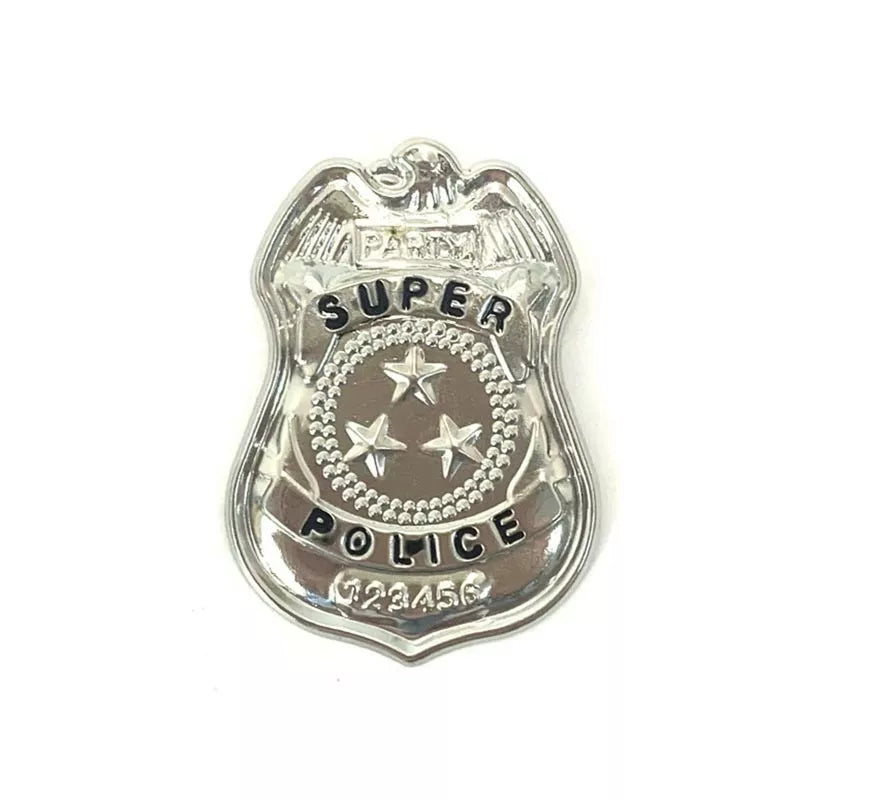 Translation missing: pt-PT.Placa de Policía plateada Super Police