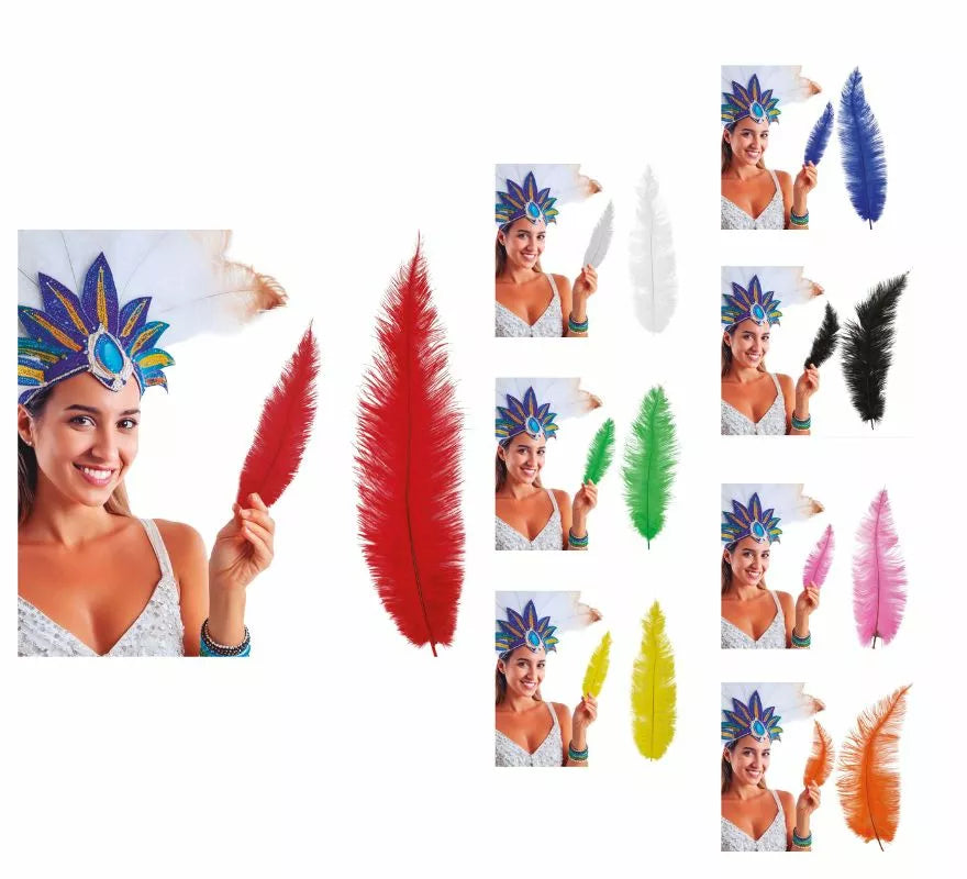 Translation missing: pt-PT.Pluma de Avestruz Grande en varios colores 40 cm