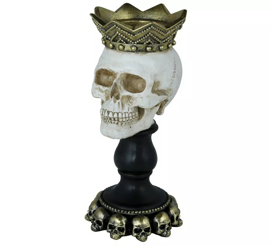 Translation missing: pt-PT.Portavela Calavera de Resina de 25x12 cm