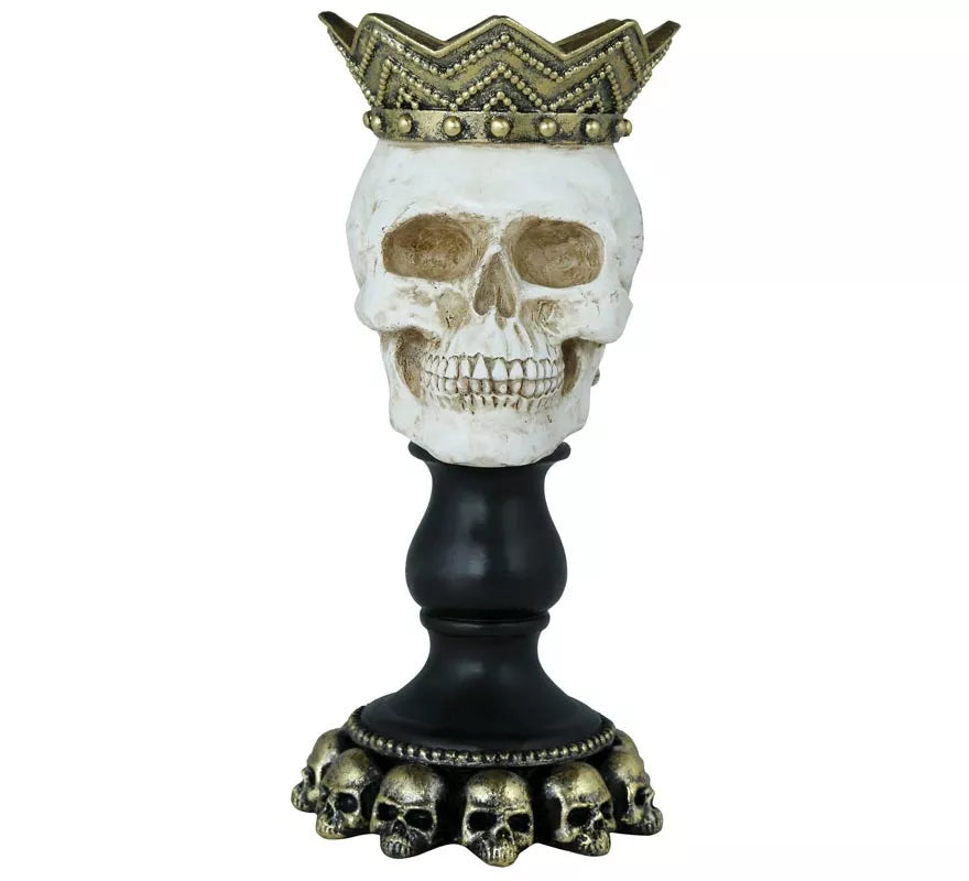 Translation missing: pt-PT.Portavela Calavera de Resina de 25x12 cm