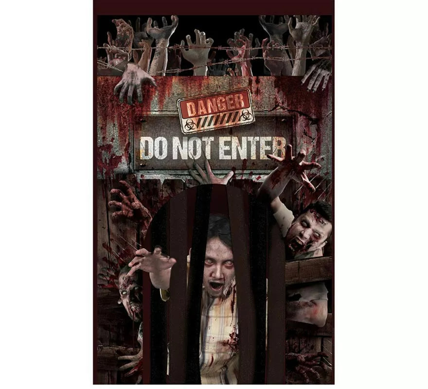 Translation missing: pt-PT."Puerta con Cortina Zombies ""Danger"" de 145x240 cm"