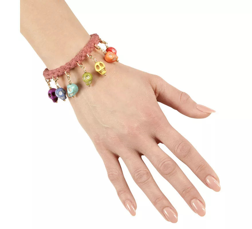 Translation missing: pt-PT.Pulsera de Cuerda con 7 Calaveras de Colores