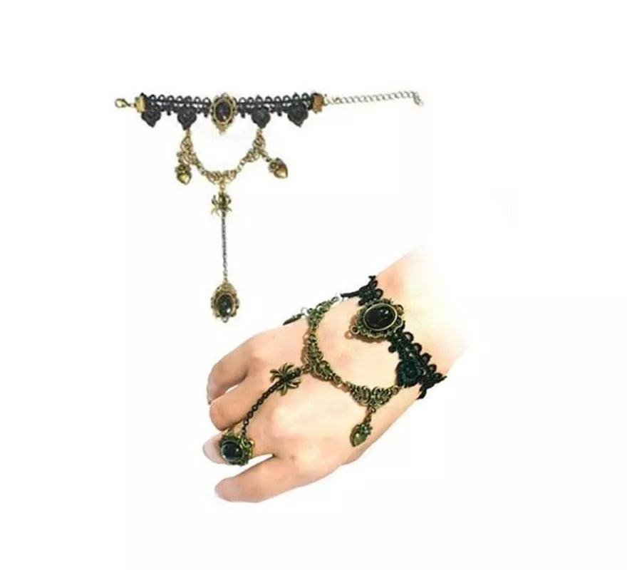 Translation missing: pt-PT.Pulsera de Encaje Gótico de Araña