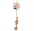 Santa de Madera con Árboles Colgante de 27 cms