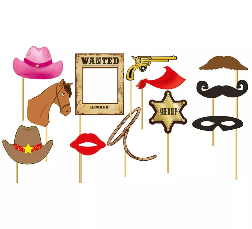 Translation missing: pt-PT.Set para Photocall cowboy 12 Pcs