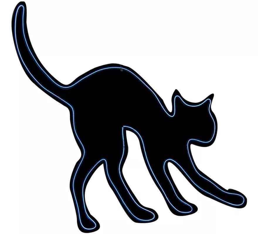 Translation missing: pt-PT.Silueta de Gato Fluorescente 44x36 cm