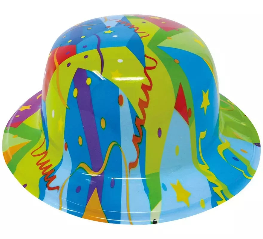 Sombrero bombín de plástico decorado