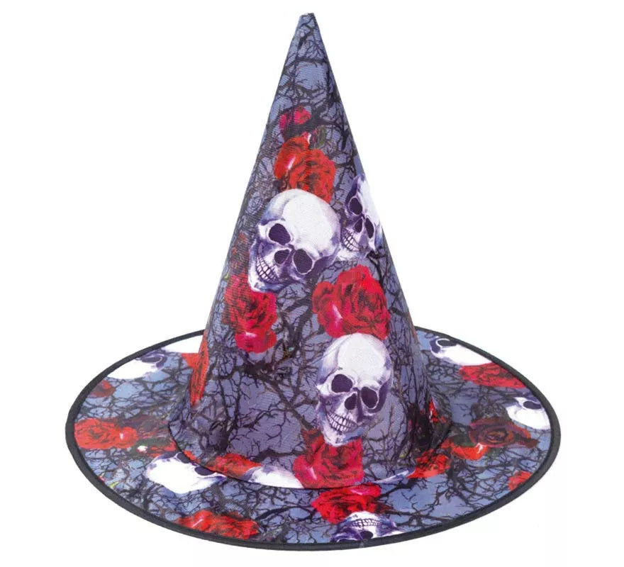 Translation missing: pt-PT.Sombrero de Bruja Print Calaveras y Rosas gris