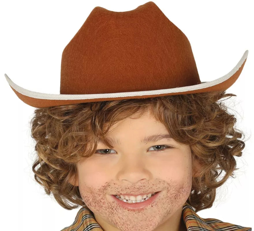 Translation missing: pt-PT.Sombrero de fieltro Vaquero infantil marrón