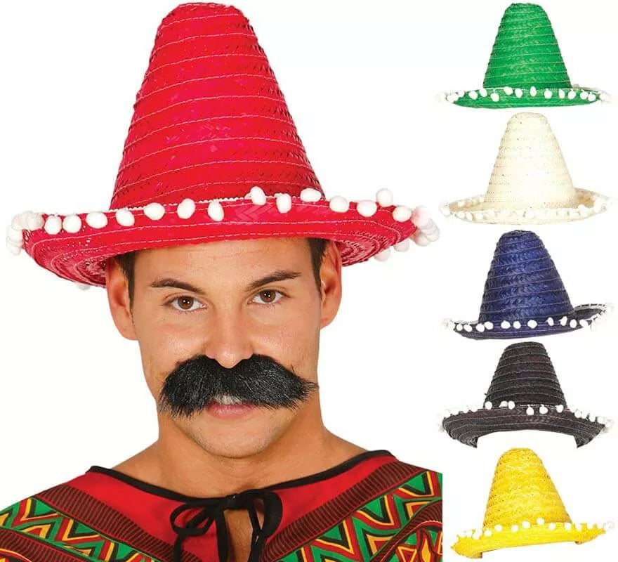 Translation missing: pt-PT.Sombrero de Mexicano con Borlas en varios colores de 33 cm