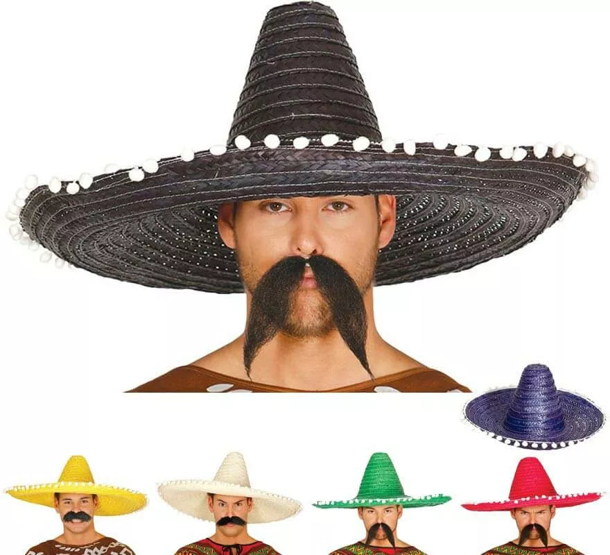 Translation missing: pt-PT.Sombrero de Mexicano con Borlas en varios colores de 60 cm