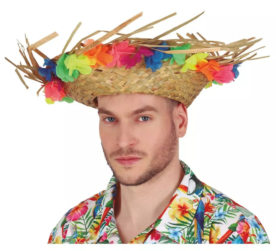 Translation missing: pt-PT.Sombrero de Paja con Flores tropical