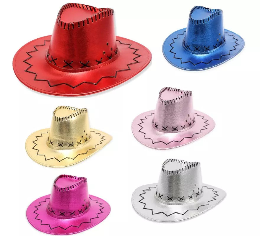 Translation missing: pt-PT.Sombrero de Vaquero en varios colores metalizados adulto