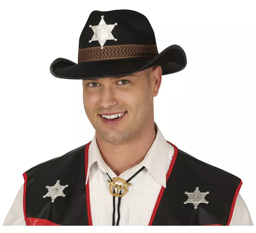 Translation missing: pt-PT.Sombrero fieltro de Sheriff negro