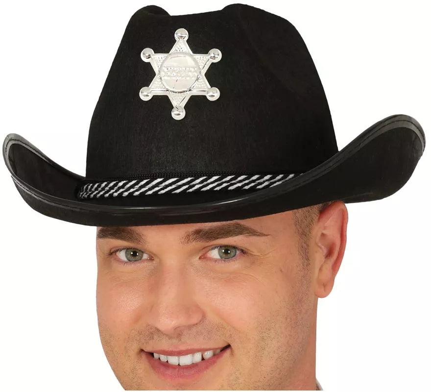 Translation missing: pt-PT.Sombrero fieltro Sheriff negro