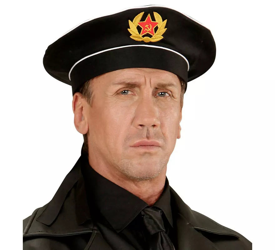 Translation missing: pt-PT.Sombrero Marinero Ruso Negro con Insignia