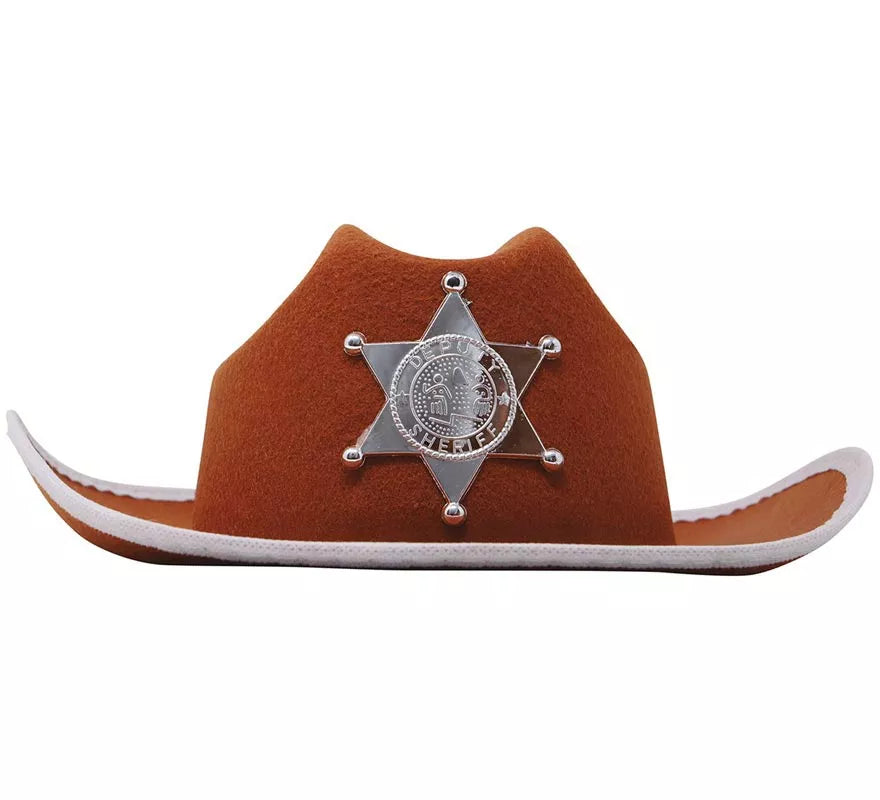 Translation missing: pt-PT.Sombrero Vaquero fieltro Sheriff infantil marrón
