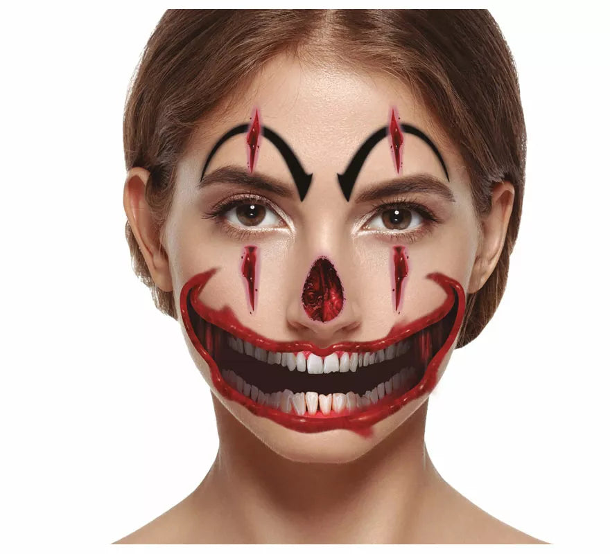Translation missing: pt-PT.Tatuaje de Payaso Facial de 30x14 cm