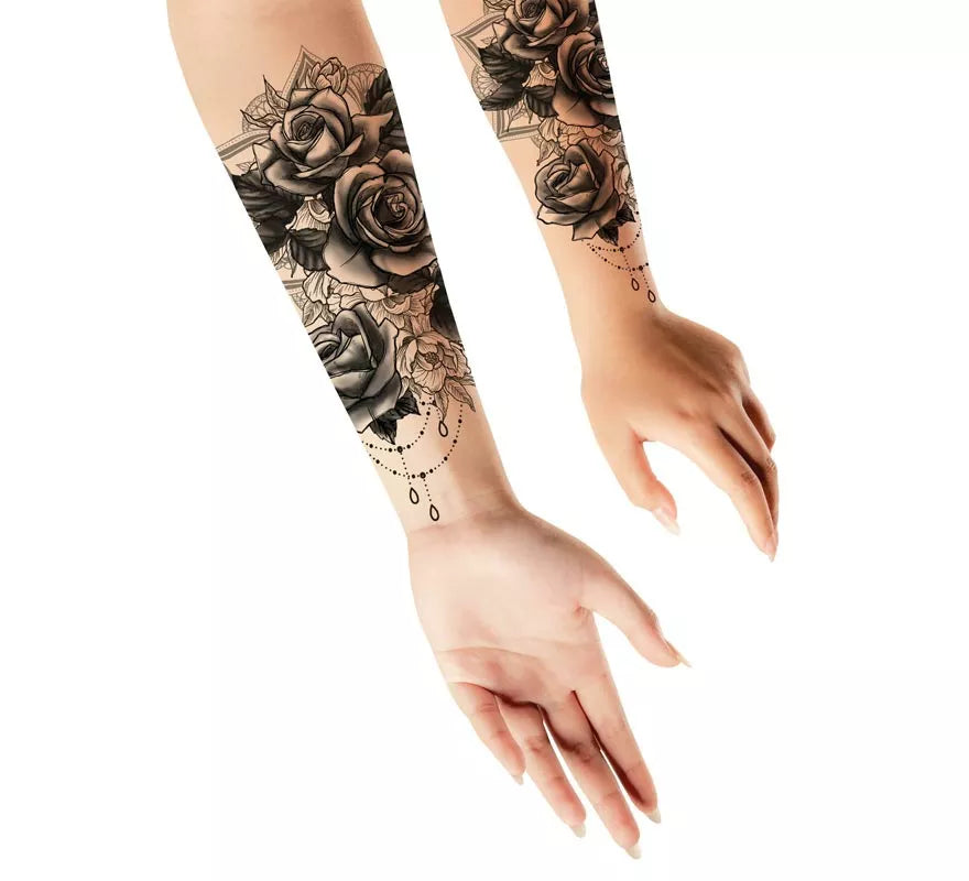Translation missing: pt-PT.Tatuaje de Rosas blanco y negro
