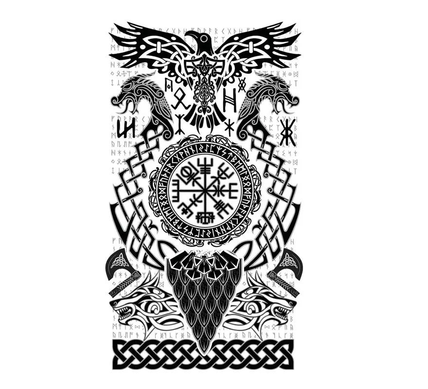 Translation missing: pt-PT.Tatuaje de Vikingo con Símbolos