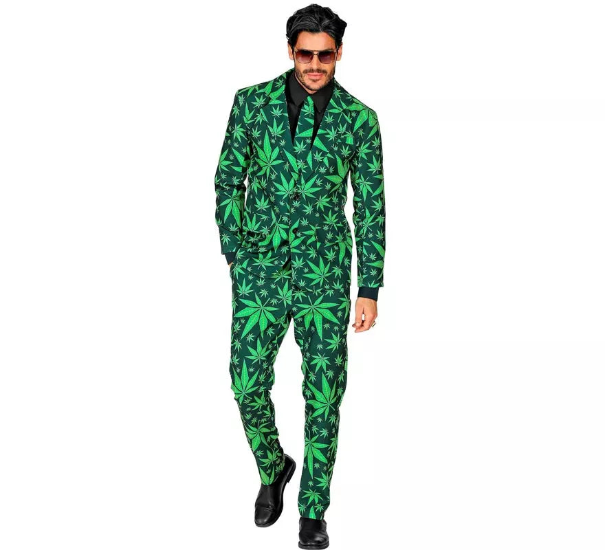 Translation missing: pt-PT.Traje Divertido de Marihuana verde para hombre