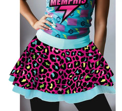 Tutu feminino de 40 cm com estampa de leopardo multicolorida