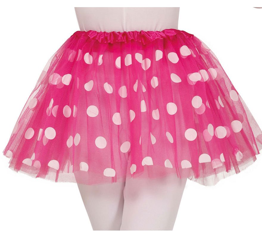 Translation missing: pt-PT.Tutú rosa con Topos de 30 cm infantil