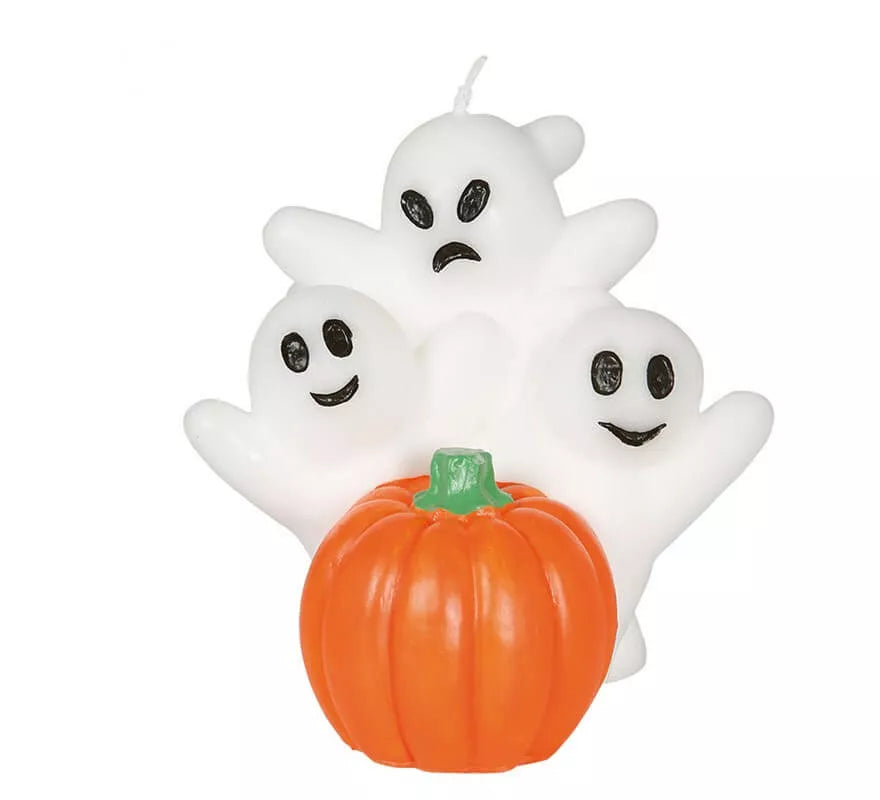 Translation missing: pt-PT.Vela Fantasmas con Calabaza 10 cm