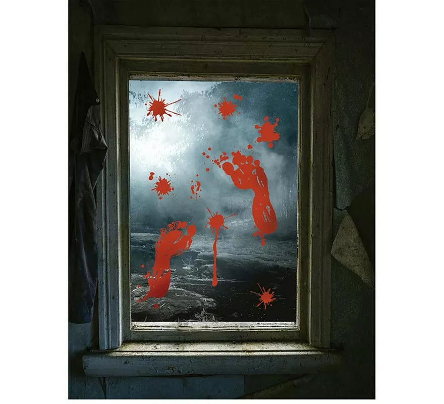Translation missing: pt-PT.Ventana Huellas de Pies con Sangre electroestática de 25x35 cm