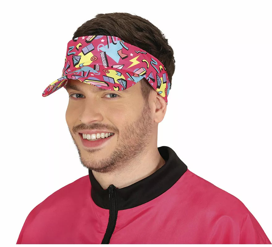 Translation missing: pt-PT.Visera estampado de los años 80 fucsia adulto