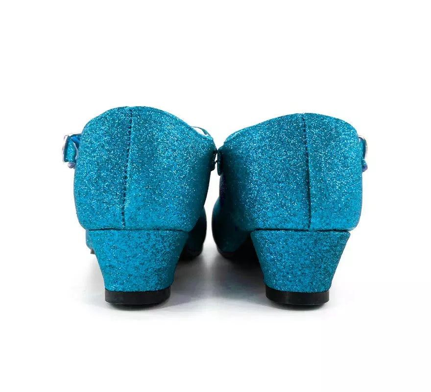 Translation missing: pt-PT.Zapato Sevillana con tacón Azul Turquesa Purpurina en números del 22 al 41