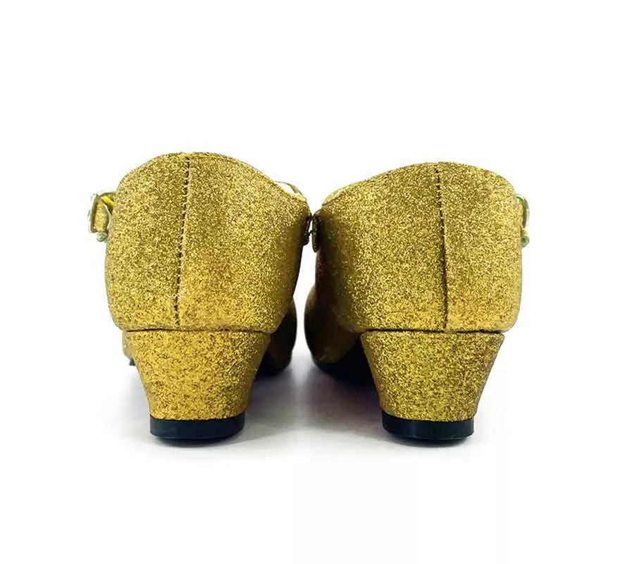 Translation missing: pt-PT.Zapato Sevillana con tacón Dorado Purpurina en números del 22 al 41