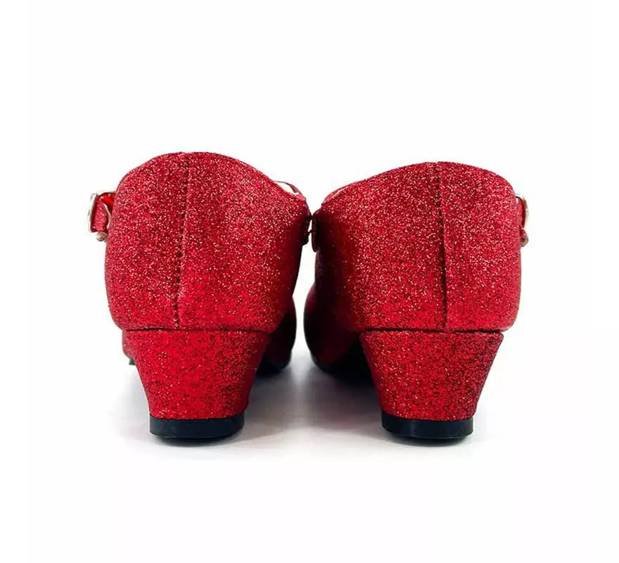 Translation missing: pt-PT.Zapato Sevillana con tacón Rojo Purpurina en números del 22 al 41