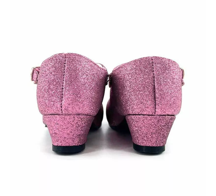 Translation missing: pt-PT.Zapato Sevillana con tacón Rosa Purpurina en números del 22 al 41
